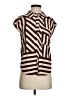 MNG 100% Viscose Stripes Brown Sleeveless Button-Down Shirt Size 4 - photo 1