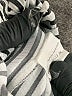Unbranded 100% Polyester Stripes Silver White Casual Pants Size M - photo 5
