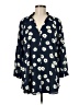 CAbi 100% Polyester Floral Polka Dots Tropical Blue 3/4 Sleeve Blouse Size M - photo 1