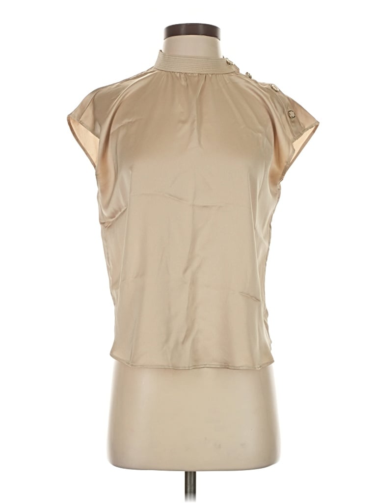 Pre-owned Ann Taylor Sleeveless Blouse In Tan