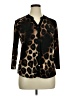 Diana Belle Animal Print Brown 3/4 Sleeve Blouse Size XL - photo 1