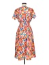 Unbranded 100% Polyester Print Orange Casual Dress Size 6 - photo 2