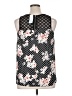 Papermoon 100% Polyester Floral Polka Dots Black Sleeveless Blouse Size XL - photo 2