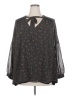 DR2 100% Polyester Stars Gray 3/4 Sleeve Blouse Size 2X - photo 1