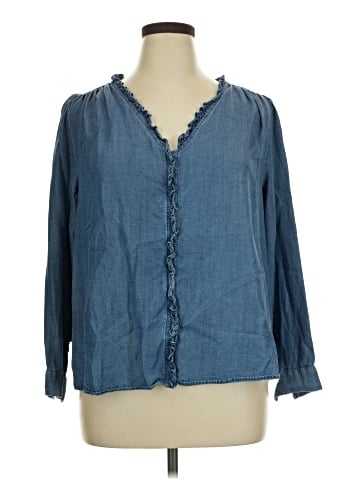 Pale Sky 3/4 Sleeve Blouse (view 1)