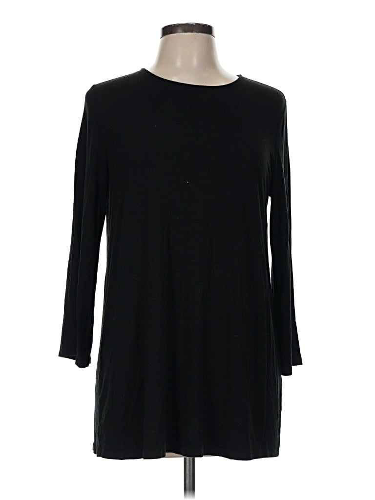 Pre-owned Jjill 3/4 Sleeve T-shirt In Black