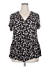 Indigo Rose Black Short Sleeve Blouse Size 2X - photo 1