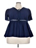 Unbranded 100% Polyester Blue Short Sleeve Blouse Size 3X - photo 1