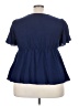 Unbranded 100% Polyester Blue Short Sleeve Blouse Size 3X - photo 2