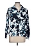 Assorted Brands 100% Flax Floral Blue 3/4 Sleeve Blouse Size 10 - photo 1