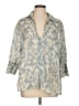 Zara Animal Print Blue 3/4 Sleeve Blouse Size L - photo 1