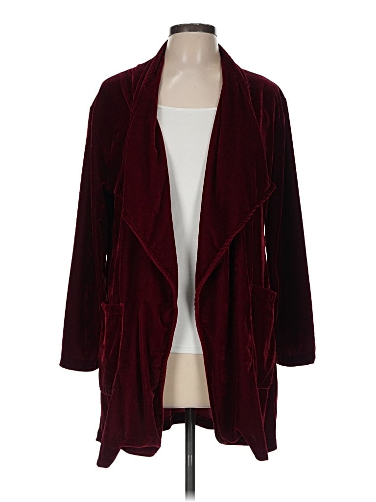 Pre-owned Amaryllis Cardigan Sweater In Burgundy