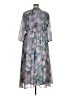 Torrid 100% Polyester Floral Gray Casual Dress Size 1X Plus (1) - photo 2