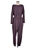 Express Solid Purple Brown Jumpsuit Size L - photo 2