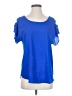 Express 100% Polyester Blue Short Sleeve Blouse Size S - photo 1