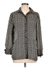 Max Studio 100% Polyester Houndstooth Gray Long Sleeve Blouse Size L - photo 1