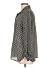 Max Studio 100% Polyester Houndstooth Gray Long Sleeve Blouse Size L - photo 5