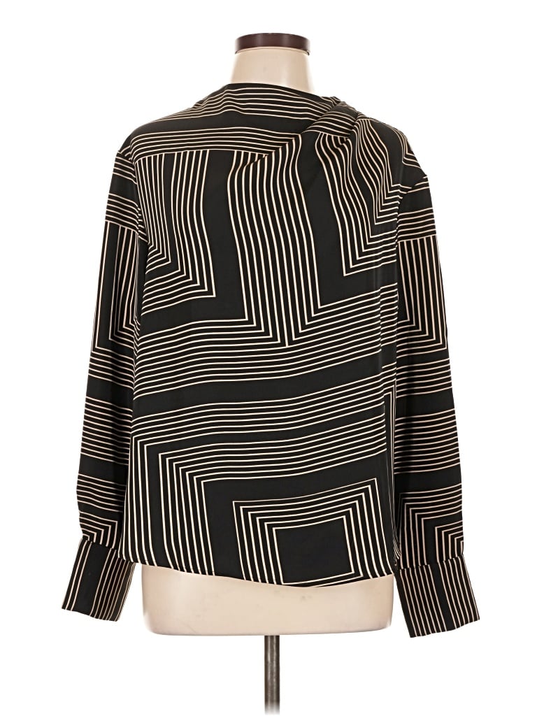 Pre-owned H&m Long Sleeve Blouse In Black