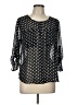 Papermoon 100% Polyester Polka Dots Black 3/4 Sleeve Blouse Size Lg Petite - photo 1