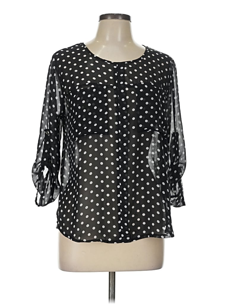 Pre-owned Papermoon 3/4 Sleeve Blouse In Black