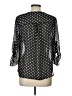 Papermoon 100% Polyester Polka Dots Black 3/4 Sleeve Blouse Size Lg Petite - photo 2