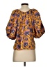 Rhode 100% Cotton Yellow Orange 3/4 Sleeve Blouse Size S - photo 2