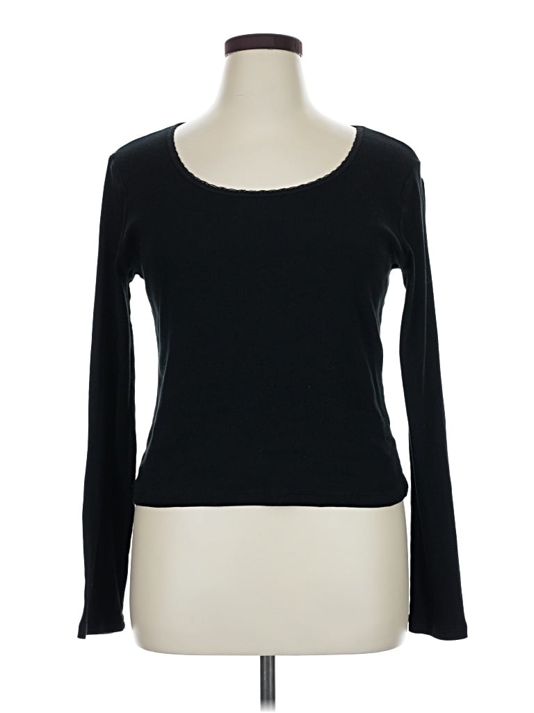 Pre-owned Wild Fable Long Sleeve T-shirt In Black