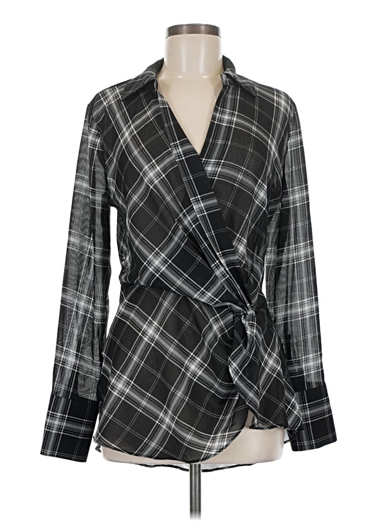 Pre-owned Laundry By Shelli Segal Long Sleeve Blouse In Black