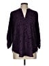 Lush 100% Polyester Animal Print Purple 3/4 Sleeve Blouse Size L - photo 1