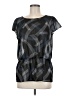 Halogen 100% Polyester Black Short Sleeve Blouse Size M - photo 1