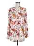 Catwalk to Sidewalk 100% Polyester Floral White Long Sleeve Blouse Size M - photo 1