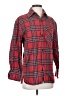 Sky To Moon 100% Cotton Plaid Red Long Sleeve Button-Down Shirt Size S - photo 1
