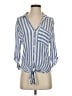 Vixbe 100% Rayon Stripes Blue 3/4 Sleeve Blouse Size S - photo 1