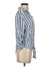 Vixbe 100% Rayon Stripes Blue 3/4 Sleeve Blouse Size S - photo 4