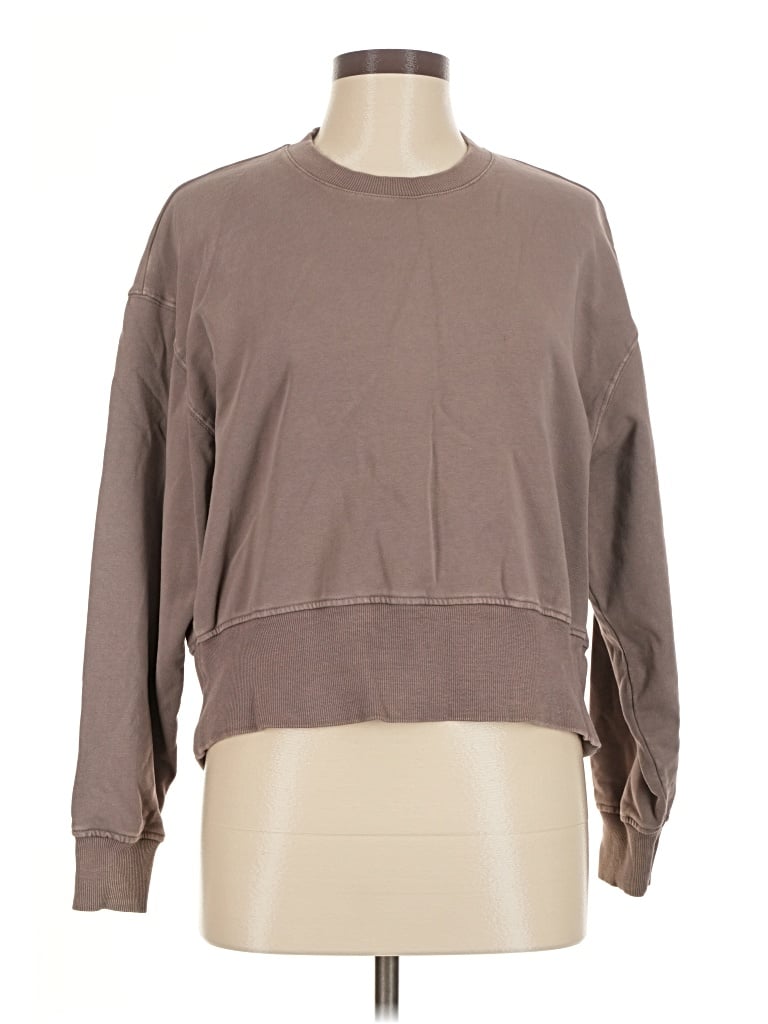 Pre-owned Joylab Long Sleeve Top Brown Crew Neck Tops