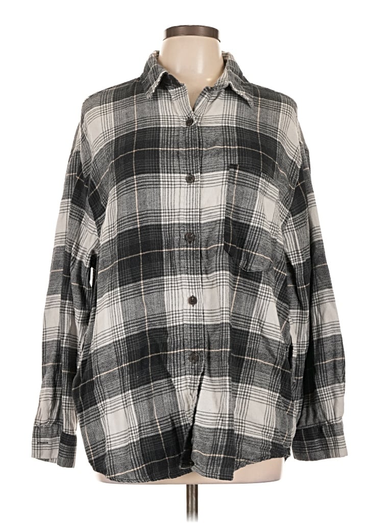 Pre-owned Wild Fable Long Sleeve Button Down Shirt In Gray
