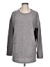Ann Taylor LOFT Outlet Color Block Solid Brown Gray Long Sleeve Top Size L - photo 1