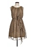 H&M 100% Polyester Animal Print Brown Casual Dress Size 10 - photo 1