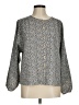 Pleione 100% Polyester Gray Long Sleeve Blouse Size M - photo 1