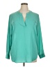 Mossimo 100% Polyester Teal Long Sleeve Blouse Size XXL - photo 1