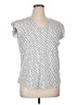 Adrianna Papell Polka Dots White Short Sleeve Top Size XL - photo 1