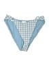 Jonathan Simkhai 100% Spandex Checkered-gingham Blue Swimsuit Bottoms Size S - photo 1