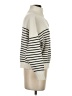 MNG Stripes Ivory Turtleneck Sweater Size S - photo 4