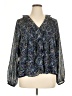 Lands' End 100% Polyester Blue 3/4 Sleeve Blouse Size 14 - 16 - photo 1