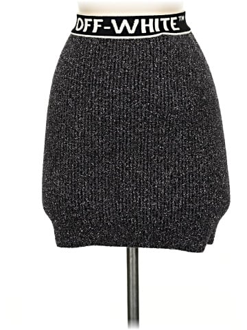 OFF-WHITE Metallic Knitted Mini Casual Skirt (view 1)