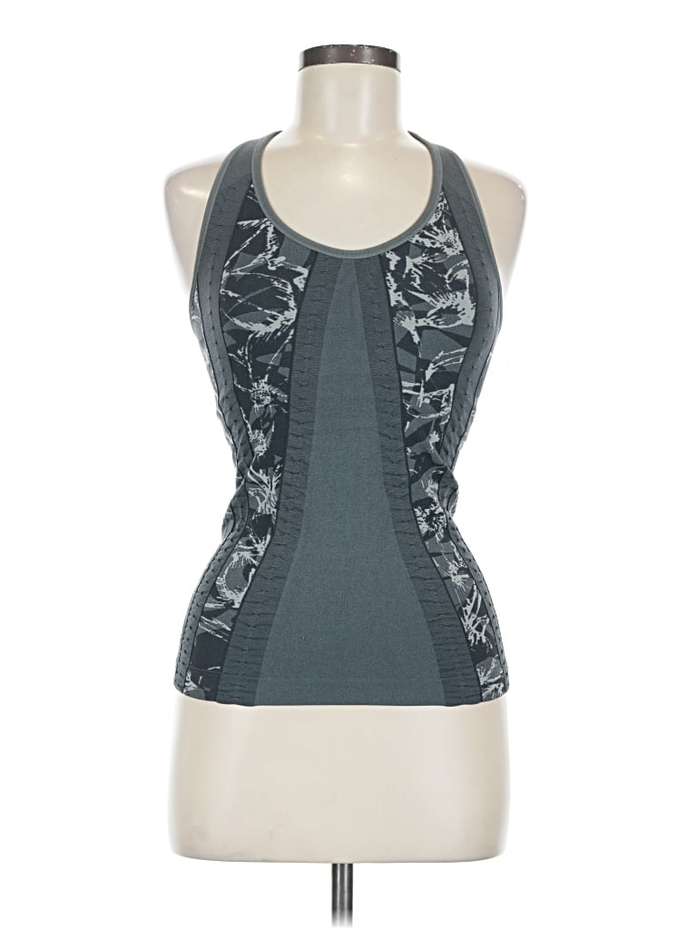 Pre-owned Nux Tank Top Gray Halter Neckline Tops