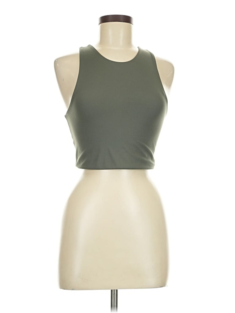 Pre-owned Girlfriend Collective Tank Top Green Halter Neckline Tops