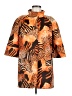 Ellen Tracy Animal Print Orange Coat Size 8 - photo 1