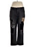 LOGO by Lori Goldstein Graphic Black Jeans Size 16 - photo 1