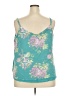 Torrid 100% Rayon Floral Teal Tank Top Size 2X Plus (2) - photo 2